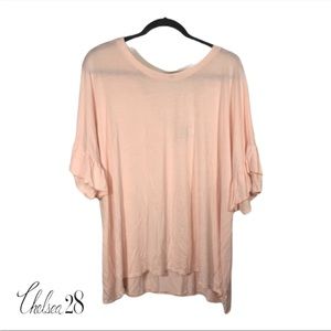 Chelsea28 Women's Casual Blouse with Ruffle Short Sleeves